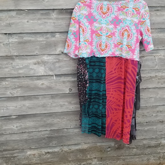 Dog print boho Tunic Upcycled - Picture 4 of 7